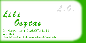 lili osztas business card